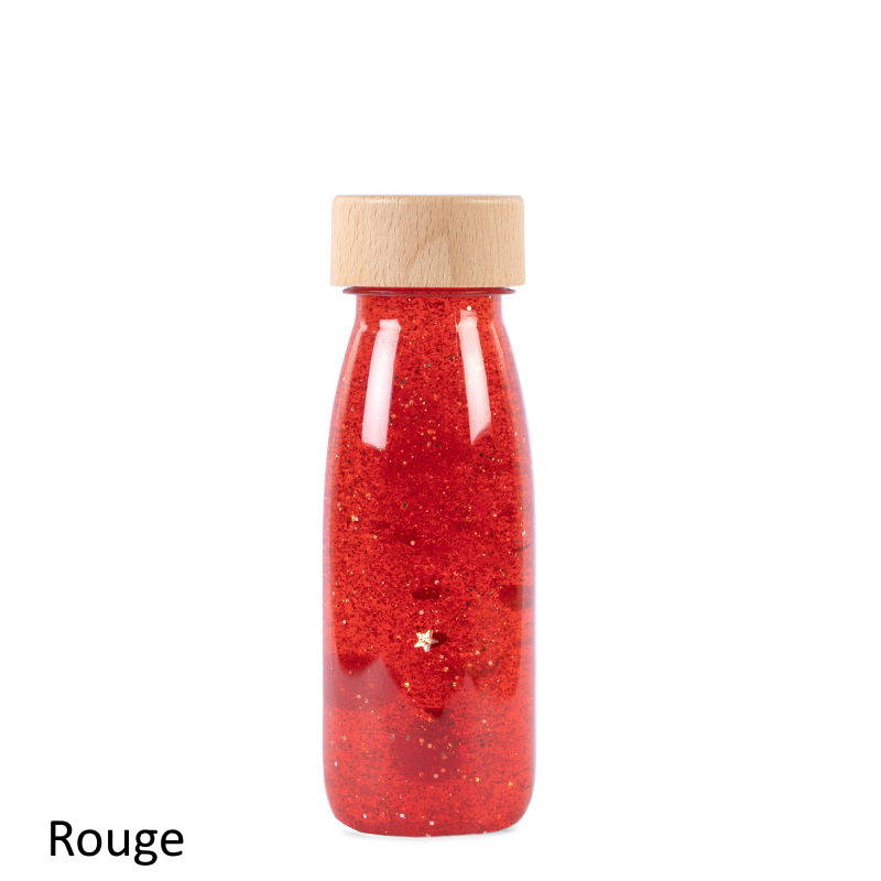 Bouteille sensorielle rouge – Petit Boum – Têtard et Nénuphar
