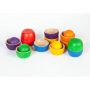 12 Bols et 6 Boules en bois - Grapat