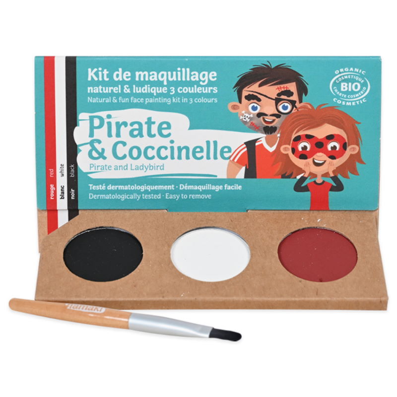 Kit de maquillage 3 couleurs “Pirate & Coccinelle” BIO – Namaki – Têtard et Nénuphar