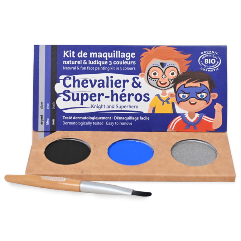 Kit de maquillage 3 couleurs ” Chevalier & Super-héros ” BIO – Namaki – Têtard et Nénuphar