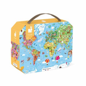 Puzzle Géant du Monde 300 pcs de la marque Janod disponible chez Têtard et Nénuphar