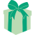 pictogramme cadeau de noël vert